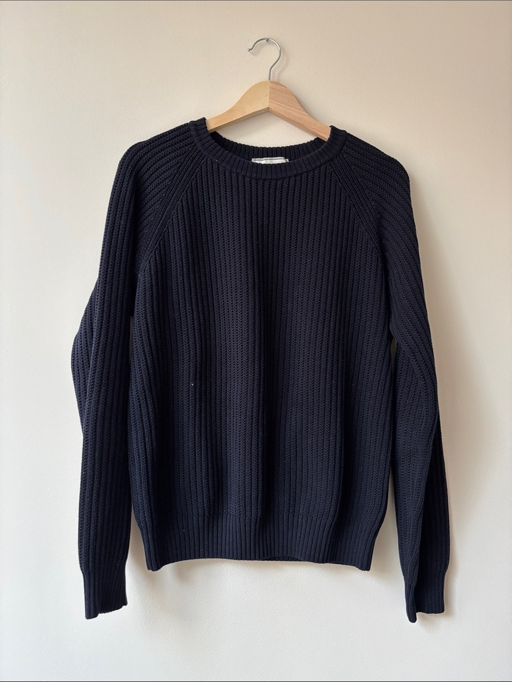 AMI Alexandre Mattiussi Navy Cotton English Rib Raglan Sweater - Picture 2 of 7